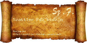 Szattler Fábián névjegykártya